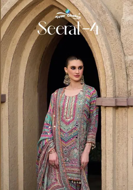 Seerat Vol 4 By Your Choice Heavy Chinon Digital Print Sharara Suits                       